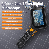 Digital Microscope Handheld 3.0 inch IPS Color Screen Autofocus 2MP Coin Video Microscopes 500x Magnification for Jewelry Watch