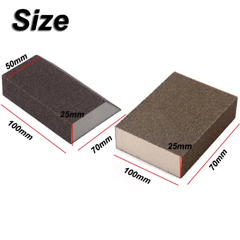 Sanding Sponge Block 60Grit Wall Tile Kitchen Home Grinding Sponge Brick Sandpaper Polishing Pad 100x70mm For Cleaning Derusting