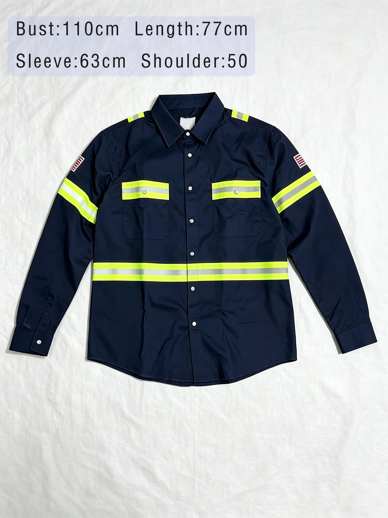 High Visibility Safety Shirts Shirts with Reflective Tape Work Shirts for Men women cotton flame retardant and fireproof Shirts