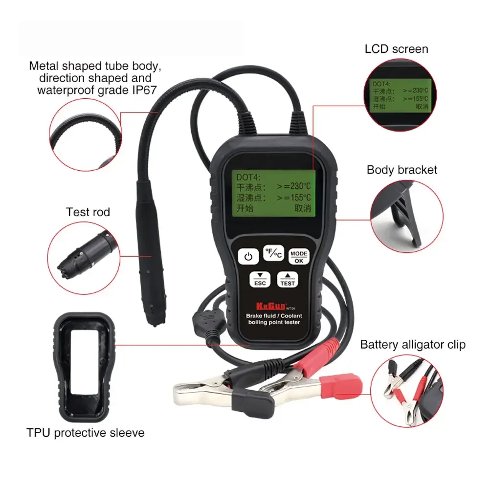 

Vehicle Diagnostic Testing Tool DOT3 DOT5.1 Brake Fuild boiling point detector rapid test device coolant boiling point tester