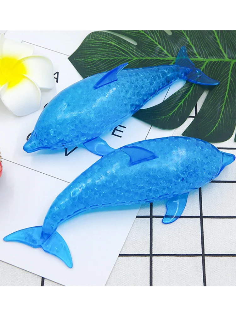 Balles anti-Stress Squishy Shark, balle à presser en forme de dauphin, extensible, Animal de mer, jouets Squishy à presser pour enfants et adultes