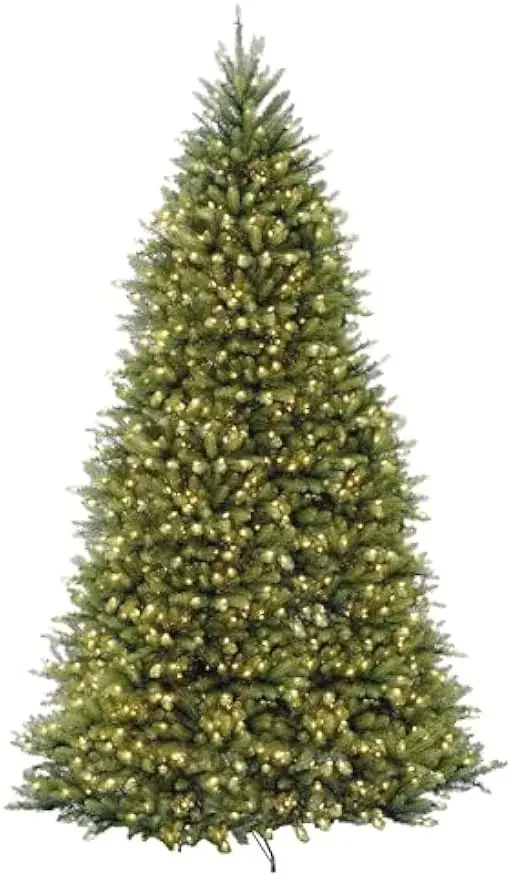 

Pre-Lit Artificial Full Christmas Tree, Green, White Lights, Includes Stand, 10 Feet