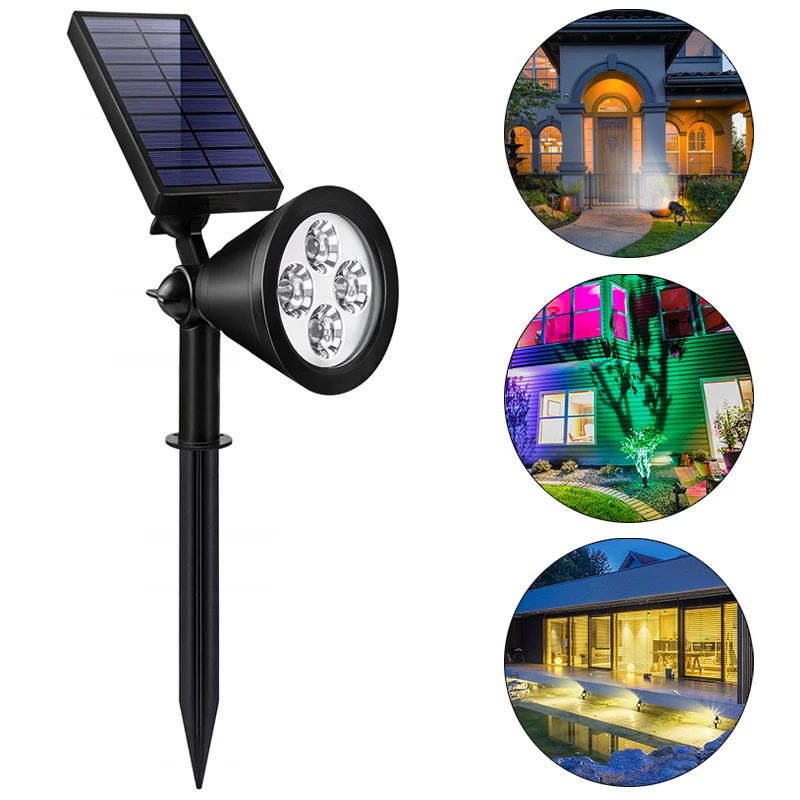 Solar Spot Lights Outdoor Waterproof Ground Lights Solar or Plug Powered for Pathway Garden Yard Landscape Lighting Decor Lamp