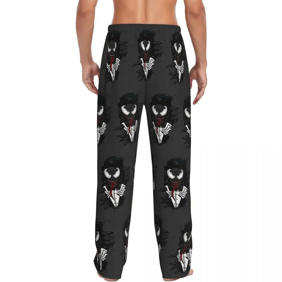 Custom Venom Pajama Pants Men Aggressive Lounge Sleep Drawstring Sleepwear Bottoms with Pockets