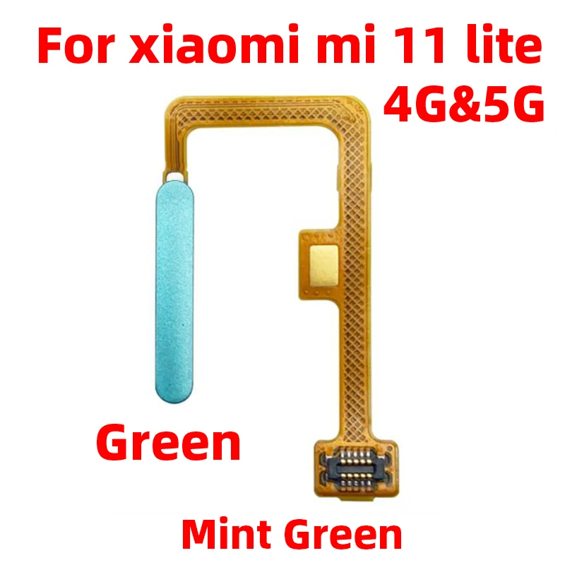 Sensor de huellas dactilares Original para Xiaomi Mi 11 Lite 5g 4g, tecla de retorno a casa, botón de encendido, Cable de cinta flexible, negro,