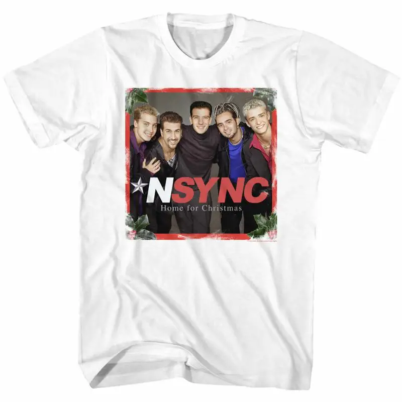 

NSYNC Band Home For Christmas Men's T Shirt Dance Pop Music Merch