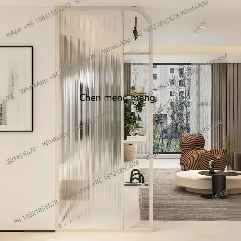 A17 Cream wind home restaurant stainless steel glass screen household entrance entrance entrance decoration bathroom