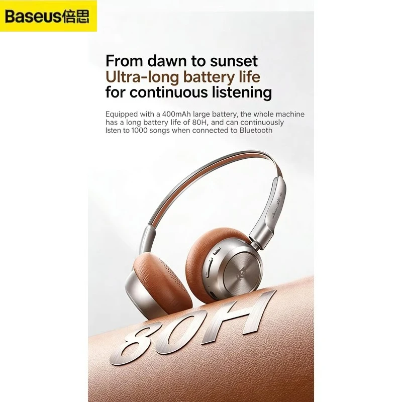 

BASEUS BH1 Air Retro Bluetooth Earphones with Active Noise Reduction for Computers Gaming Headset Headset Gamer