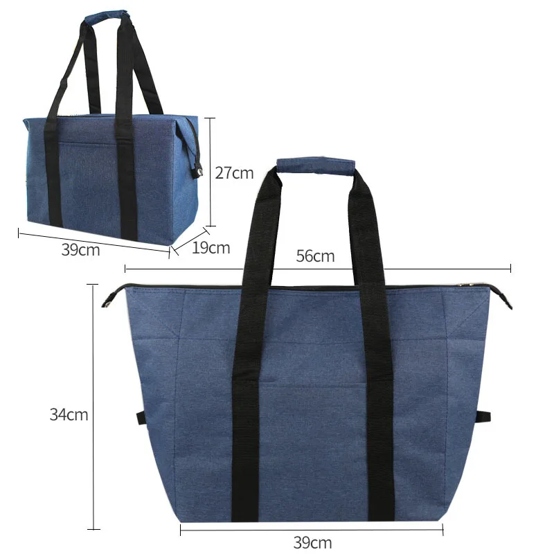 Oxford Tuch EVA Thermische Tasche Große Kapazität Verdickte Wärmedämmung Mittagessen Tasche Tragbare Falten Outdoor Picknick Eis Tasche – Detail 9