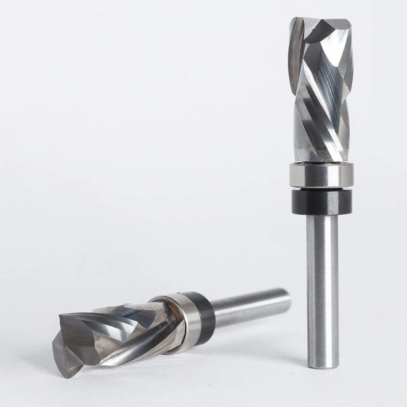งานไม้เครื่องมือ1/4 "6Mm Shank CNC Trim Router Bits Ultra-Perfomance ทนทานการบีบอัด Flush Trim คาร์ไบด์โลหะผสม M4YD
