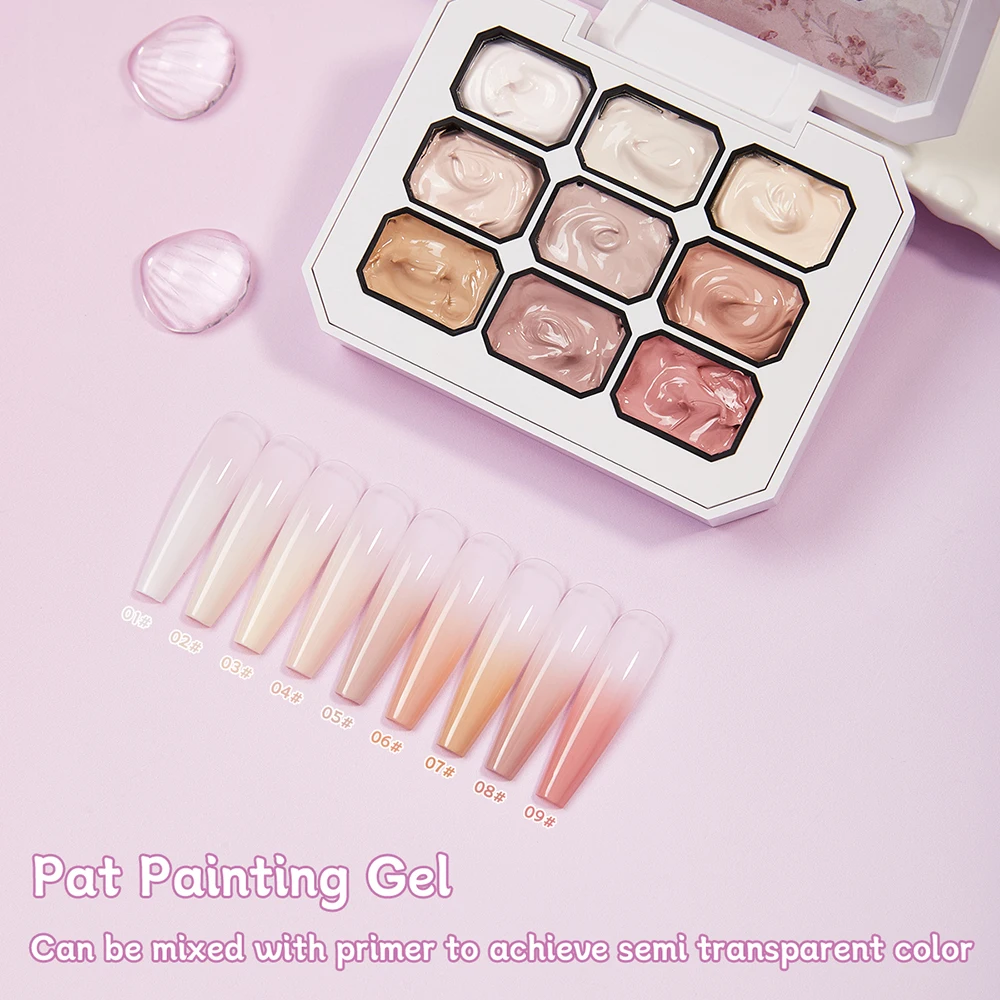 Vendeeni TPO HEMA FREE 9 شبكة عارية الوردي الربت هلام طلاء الأظافر UV نقع قبالة هلام الورنيش تزهر التدرج اللوحة هلام ورنيش