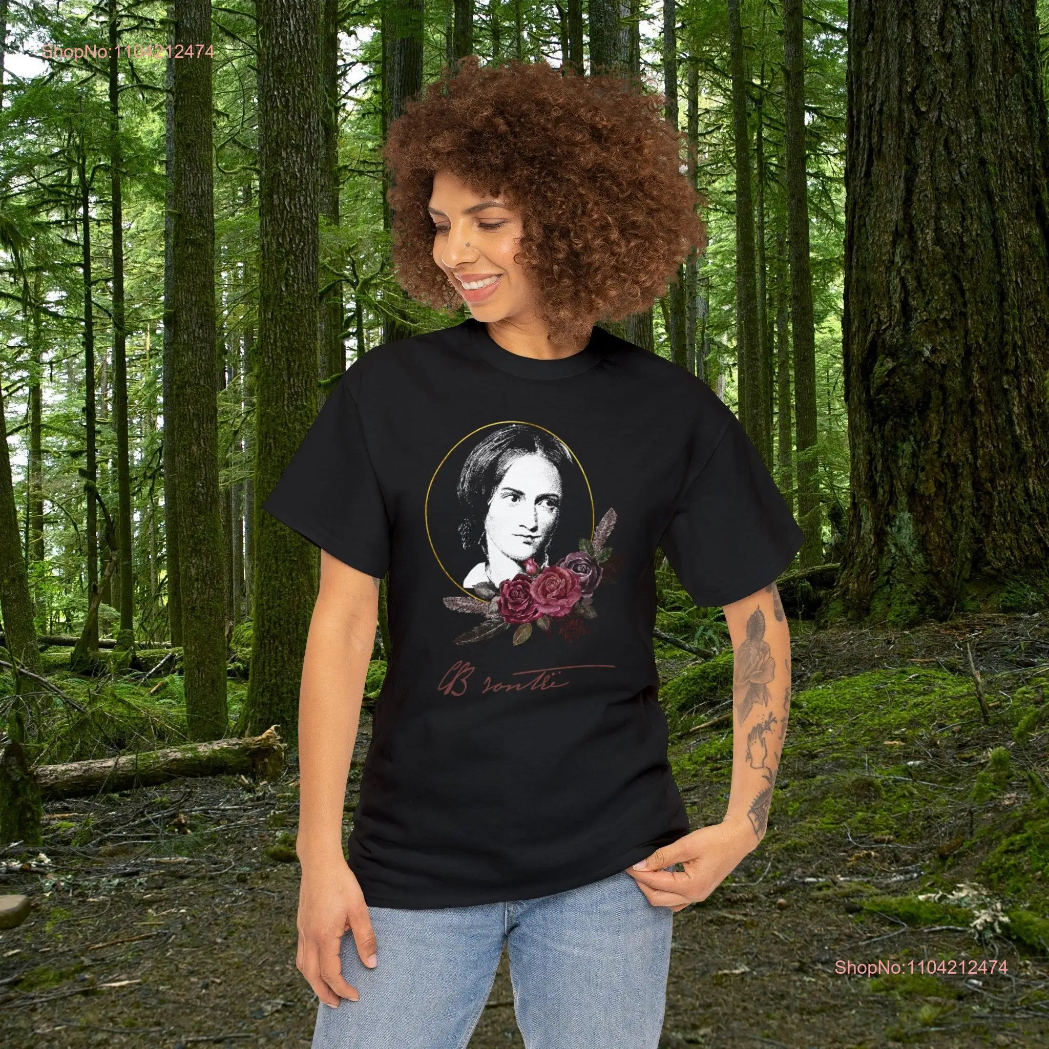 Charlotte Bronte T Shirt Women in Literature Signature Jane Eyre for Writer long or short sleeves