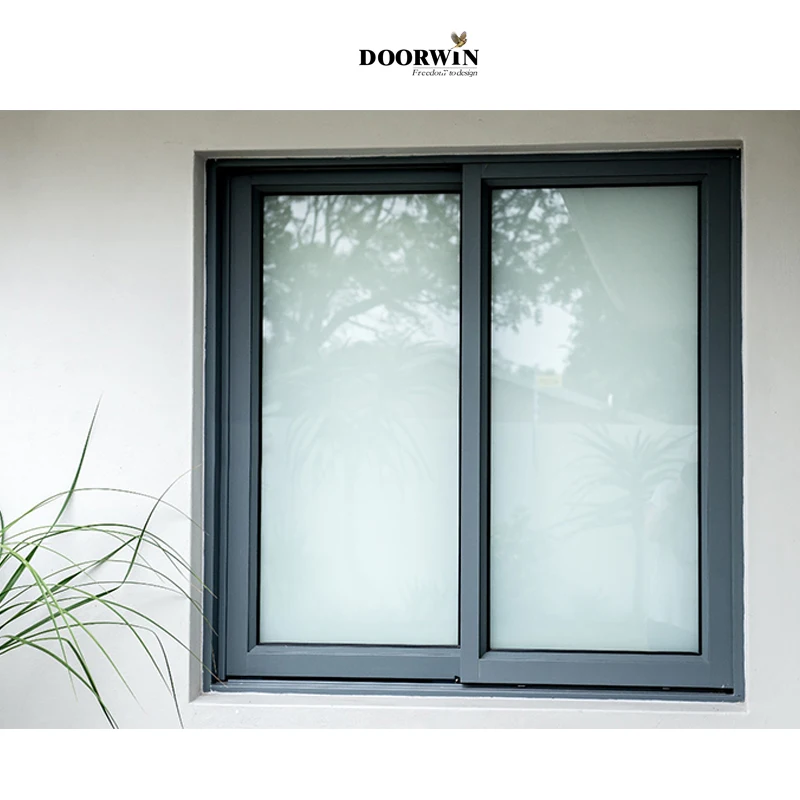 Doorwin Good Quality Aluminum Profile Double Glass Sliding Window Horizontal Windows Glass