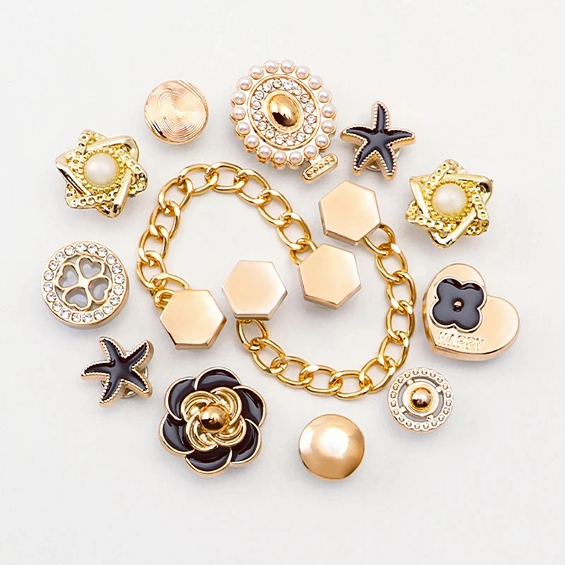 Fashion 1 Set Pearls Black Flowers Shoes Charms Sandals Charms Decoration Set for Kids and Women Hole Shoe Accessories New