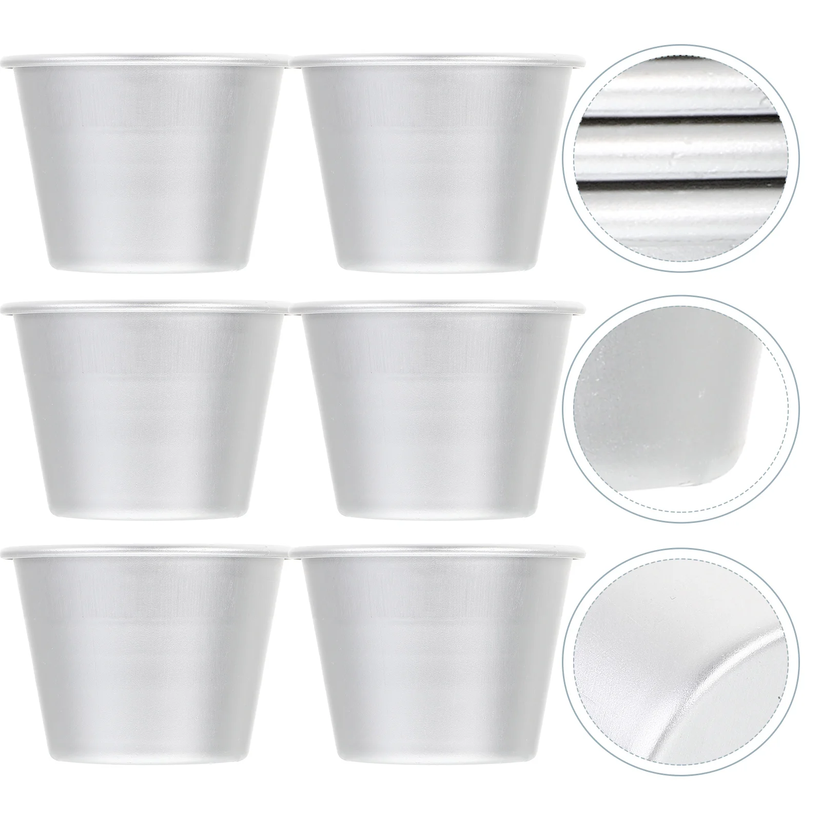 

6Pcs Premium Aluminum Alloy Cake Molds Nonstick Baking Pans Mini Tart Molds Cupcake Muffin Cups