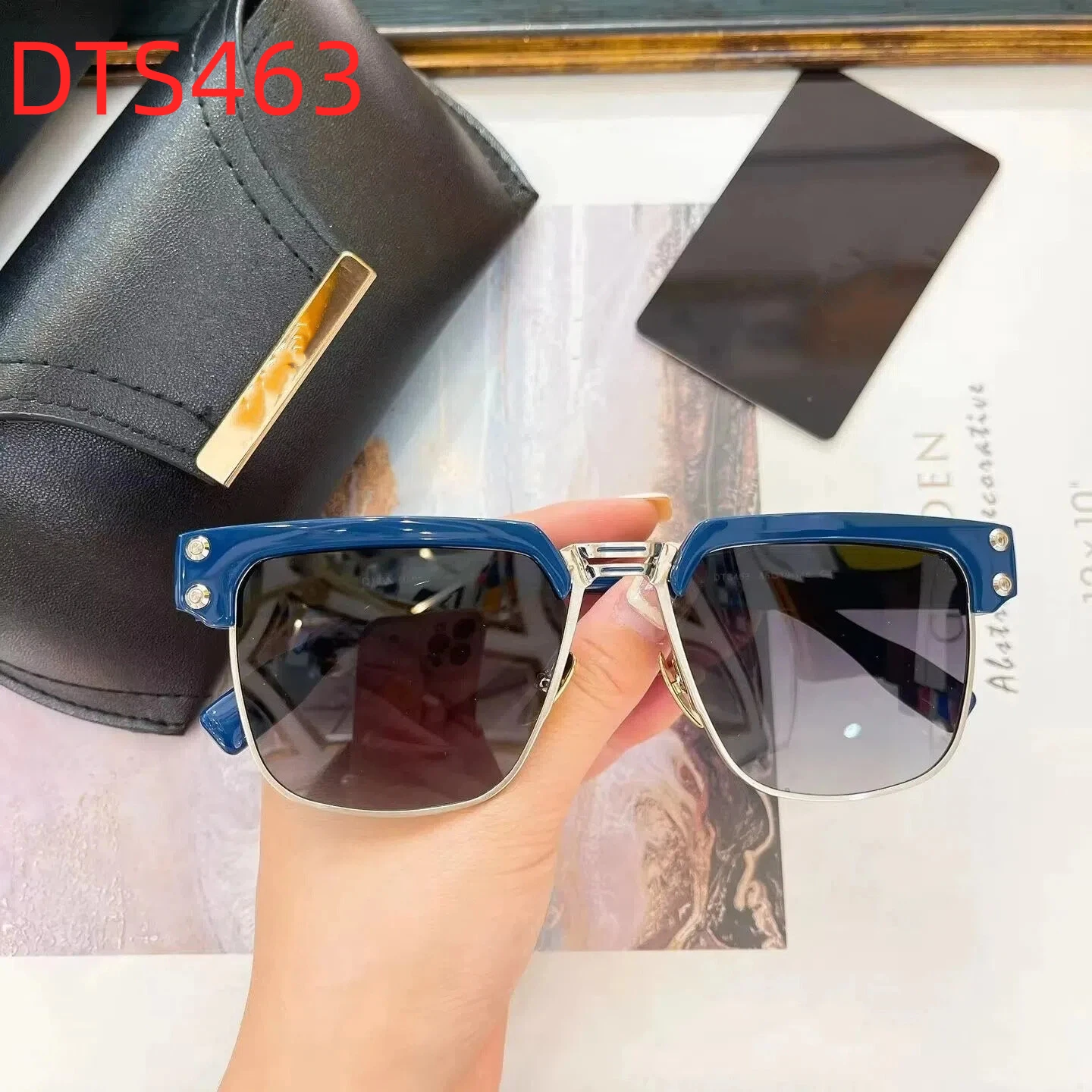 

New DT DTS463 Business Luxury Design Acetate Frame Womens Sunglasses Retro UV400 Driving Anti-Glare Men's Sun Glasses With Box