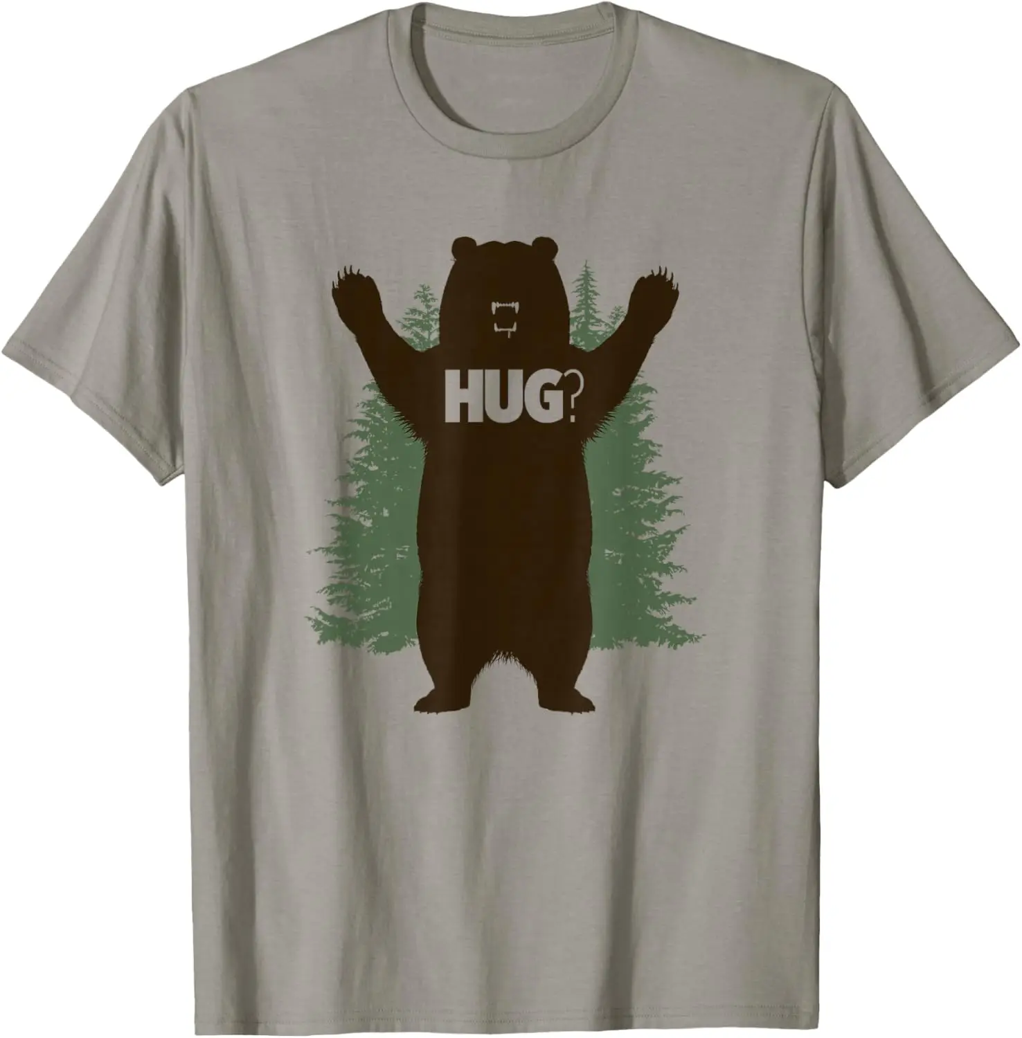 

Bear Hug Funny Graphic Tee Cotton T-Shirt Breathable Short Sleeve Casual Crewneck Top for Trip