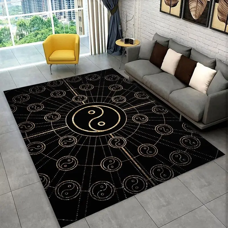 Meditation Yin Yang Tai Chi Bagua Yoga Large Area Rug Non-slip Carpet for Bedroom Living Room Sofa Doormat Home Decor Floor Mat