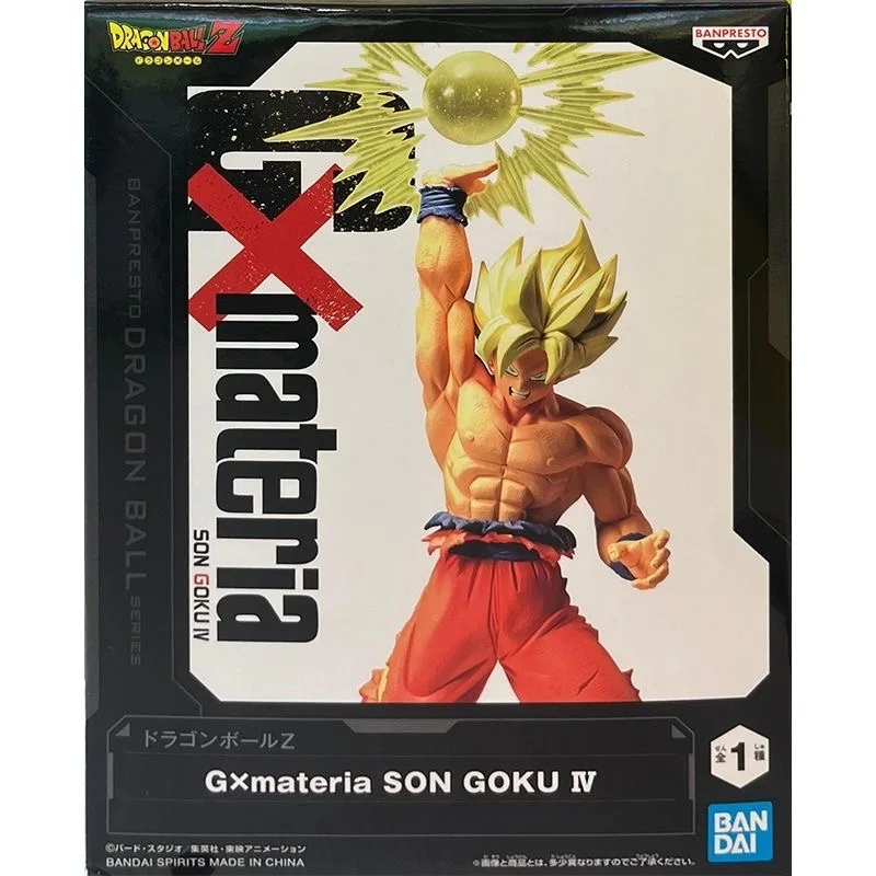 100% 반다이 공식 정품 Banpresto 드래곤 볼 Z GxMateria 손오공 슈퍼 사이어인 애니메이션 피규어 모델 동상 17cm 컬렉션