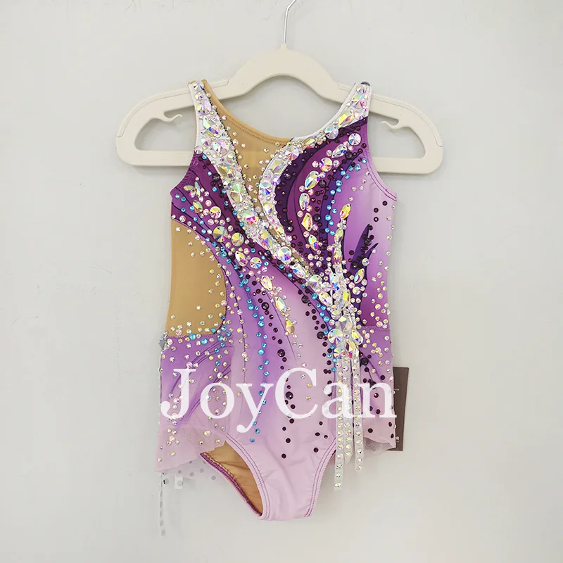 

JoyCan Rhthmic Gymnastics Leotards Girls Women Purple Spandex Elegant Dance Wear for Competitiion