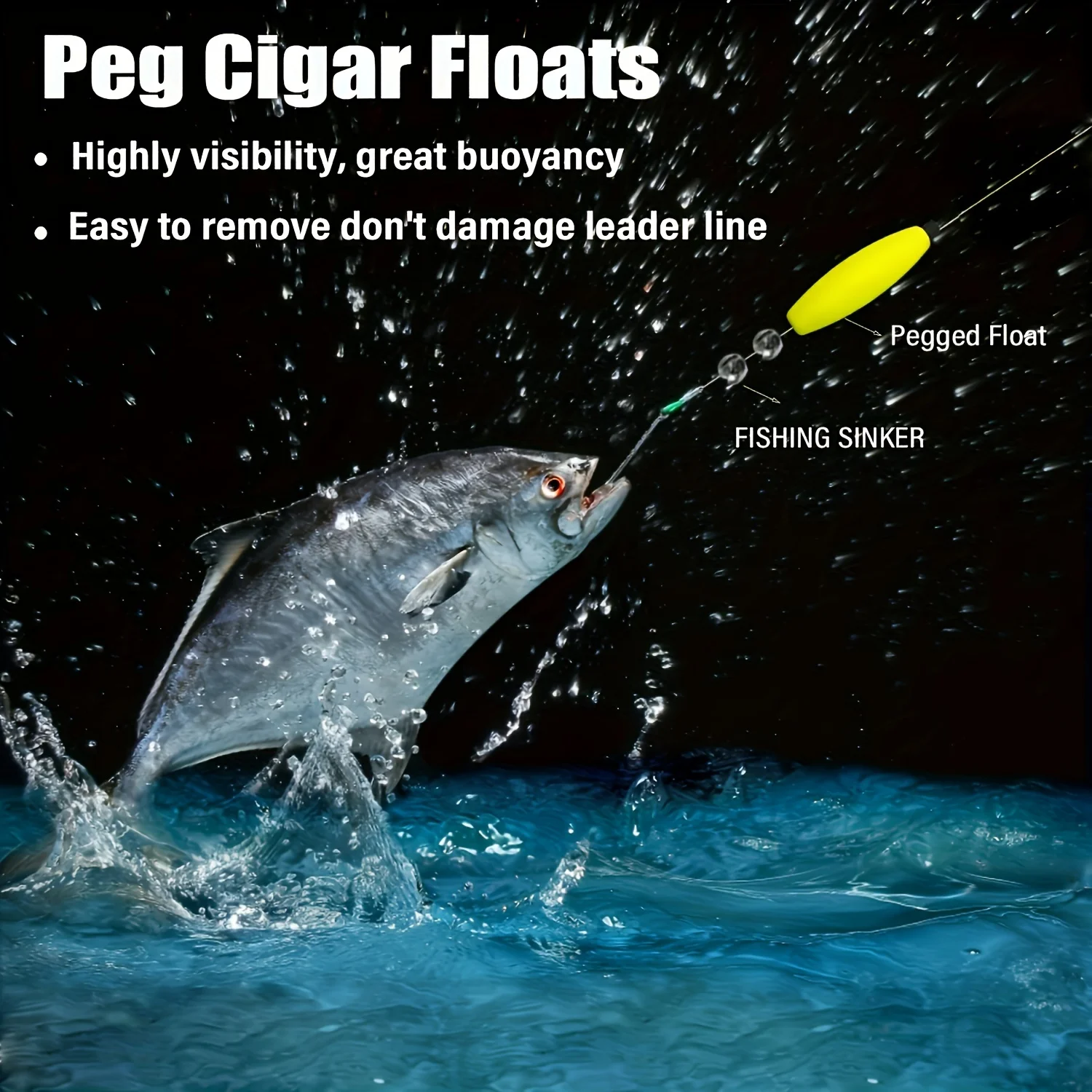 16pcs Pegged Foam Floats, Fishing Corks Bobbers For Saltwater Freshwater