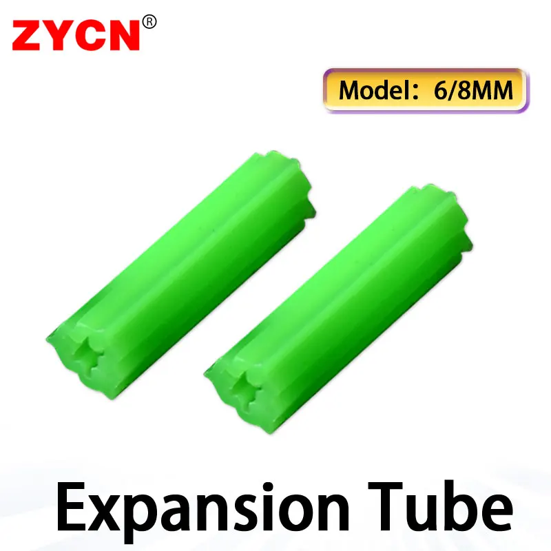 

500Pcs 6/8/mm Plastic Expansion Tube Anchors Plugs Fasteners Hex Key Green Nylon Bolt Ribbed Picture Frame Wall