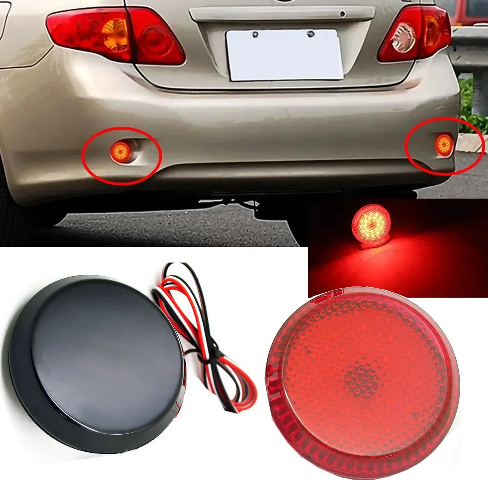 WF-2Pcs LED Brake Stop Warning Lamp Tail Rear Bumper Reflector Fog Lights Super Bright FOR Toyota Corolla,iQ 08-13,Sienna SE