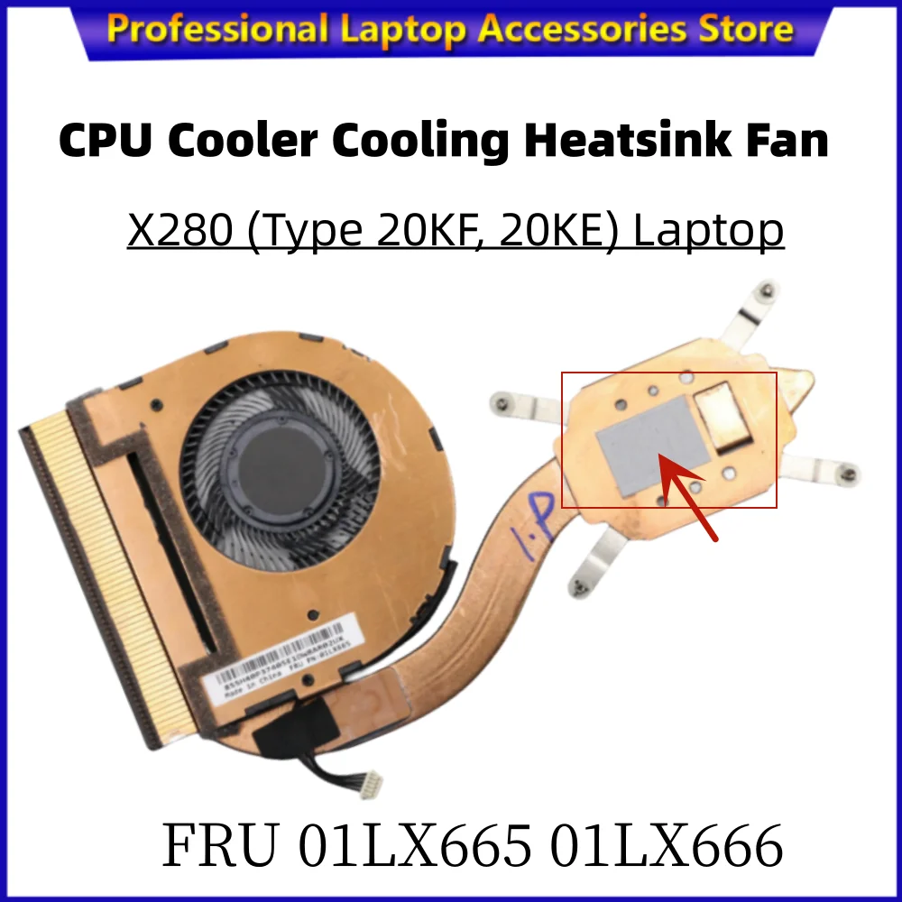 

New Original CPU Cooler Cooling Heatsink Fan for Lenovo ThinkPad X280 Laptop FRU 01LX665 01LX666