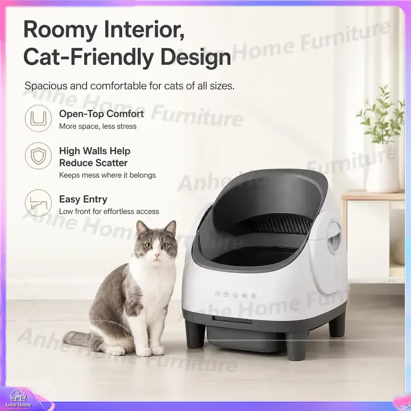 Automatic Self Cleaning Cat Litter Box G20 Open Design Smart Litter Box for Cats Kittens Large Cats Low Dust Odor Control