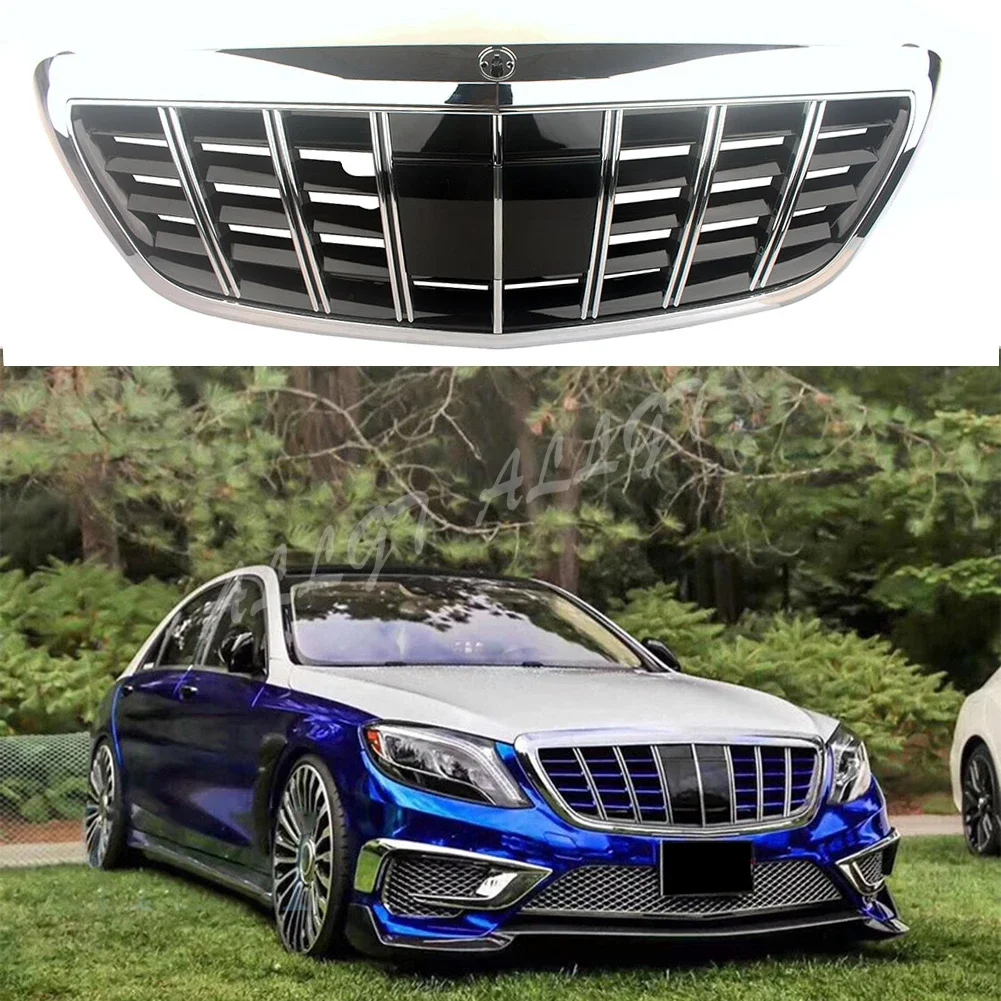 

Car Front Racing Billet Grille Upper Bumper Cover Facelift Grill For Mercedes-Benz W222 S-Class 2014 2015 2016 2017 2018 2019