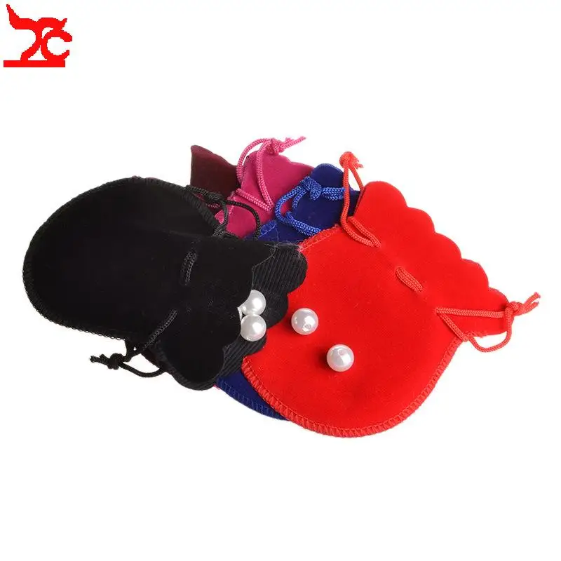 

100 Pcs/lot Velvet Drawstring Jewelry Bag Gift Storage Pouch Earring Ring Small Items Collection Bag Necklace Bracelet Holder