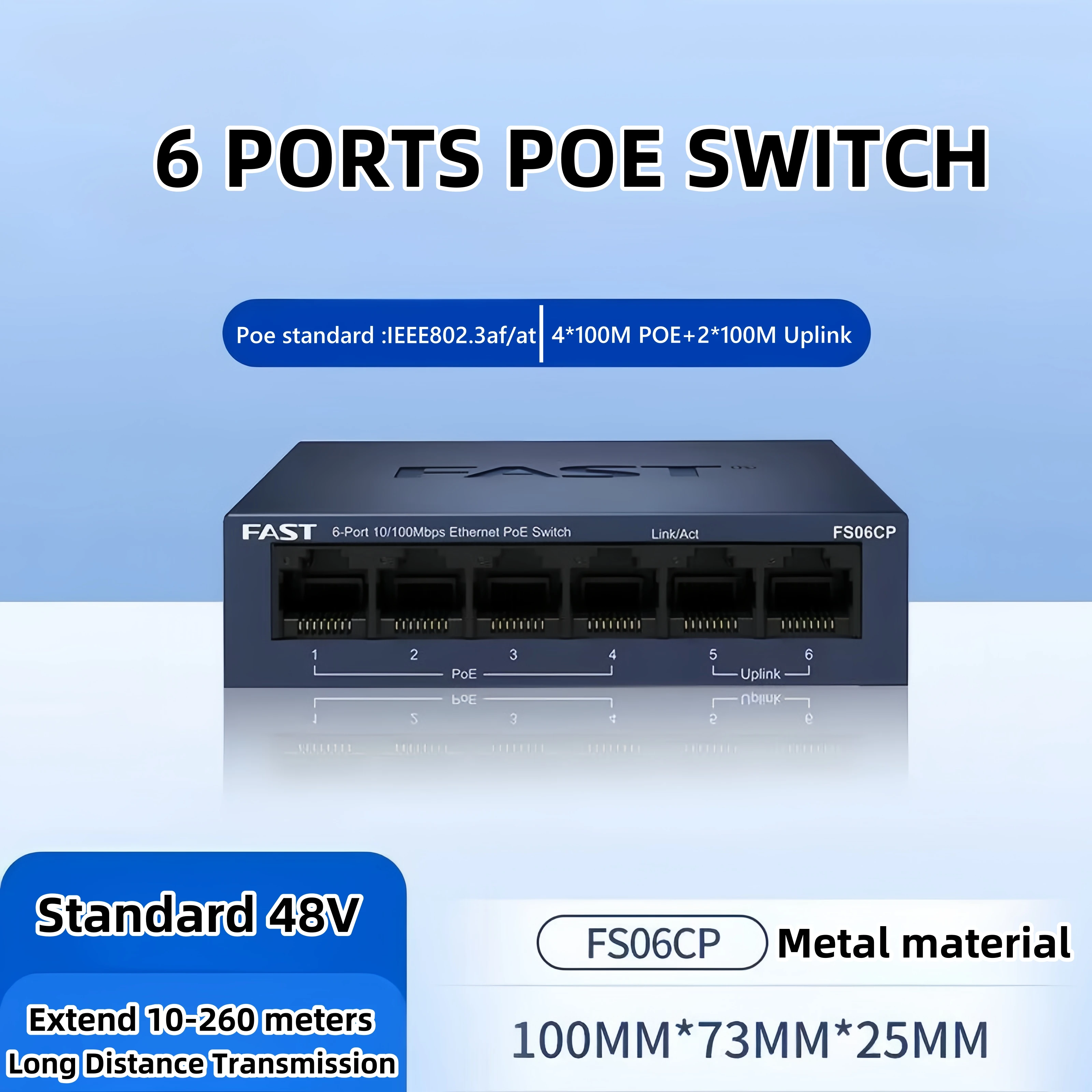 Standard 48V POE Active Ethernet Switch 100M 1000Mbps 802.3af 802.3at ethernet hub splitter shunt power Gigabit Switch hub Po