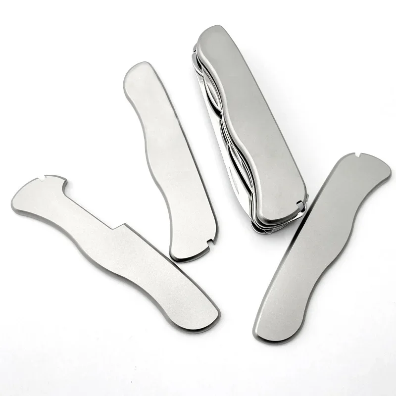 1Pair Titanium Alloy Handle Patch for 111MM Victorinox Swiss Army Knives with Slots for Toothpick Tweezers Modification Parts