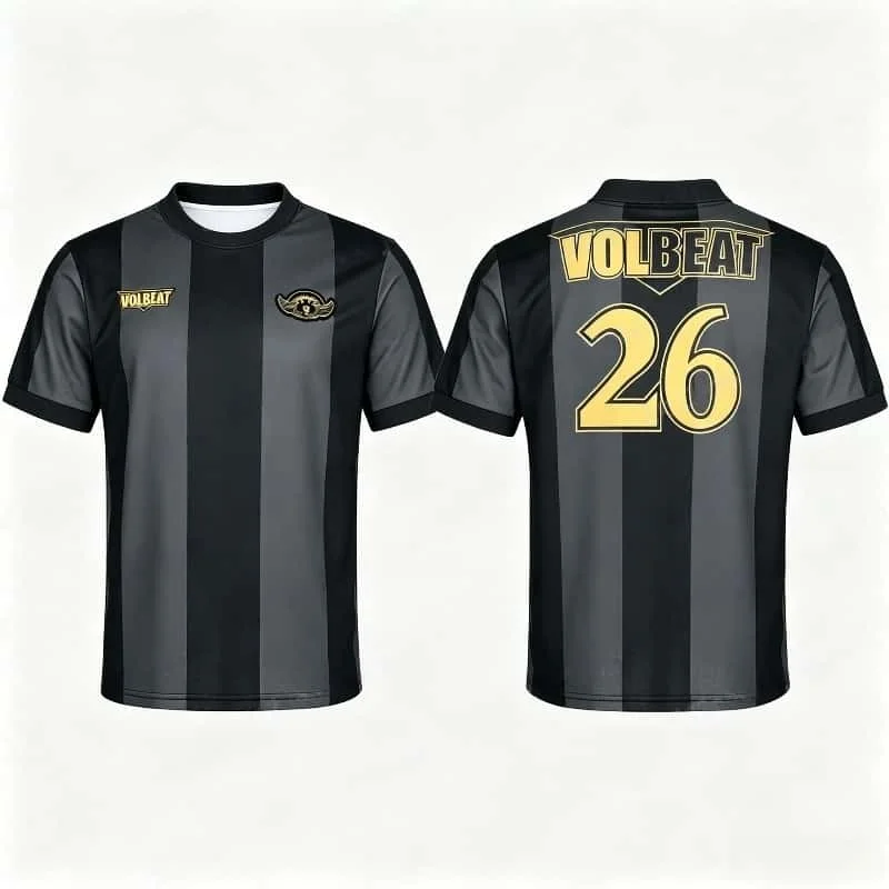 Matching Family Outfits Striped Black Grey Athletic Jersey Top Gold Letter Number Style Print Casual Streetwear Tee