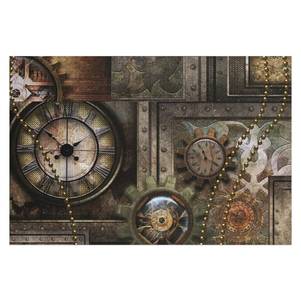 

Steampunk, wonderful clockwork with gears Jigsaw Puzzle Custom Child Gift Game Children Puzzle