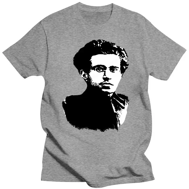 New arrived tshirt men\'s black tops Antonio Gramsci Italian Communist Party socialism humor t shirt vintage style short sleeve