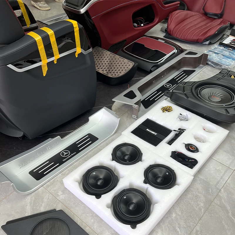 ل Vito Metris 2016-2023 الفاخرة الداخلية البلاستيك ترقية الملحقات لوحة القيادة مسند ذراعين للمقعد وحدة التحكم صندوق الطابق #4