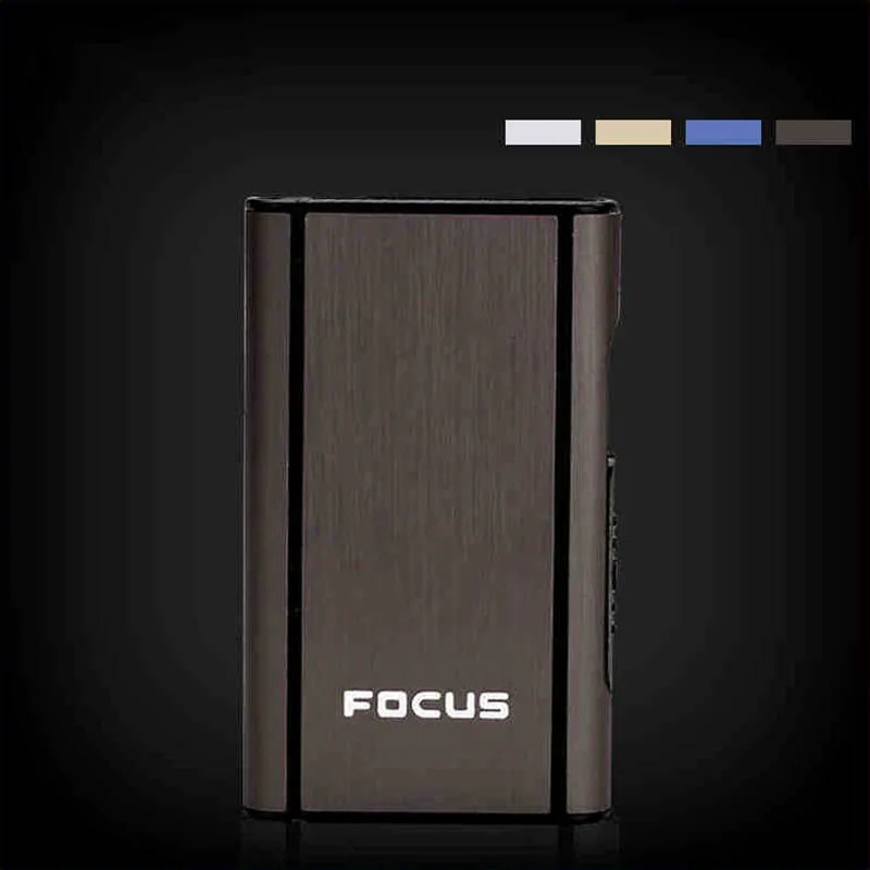 

FOCUS ejection bracket men's small tool windproof aluminum alloy cigarette box creative and fashionable automatic cigarette box