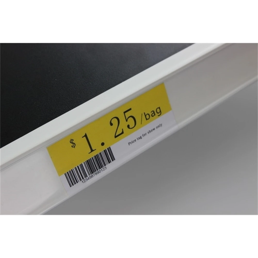 L Shelf Channel Sign Holder Data Strip Adhesive Tape Label Holder Supermarket Merchandise Price Tag Display Clip Ticket Strip