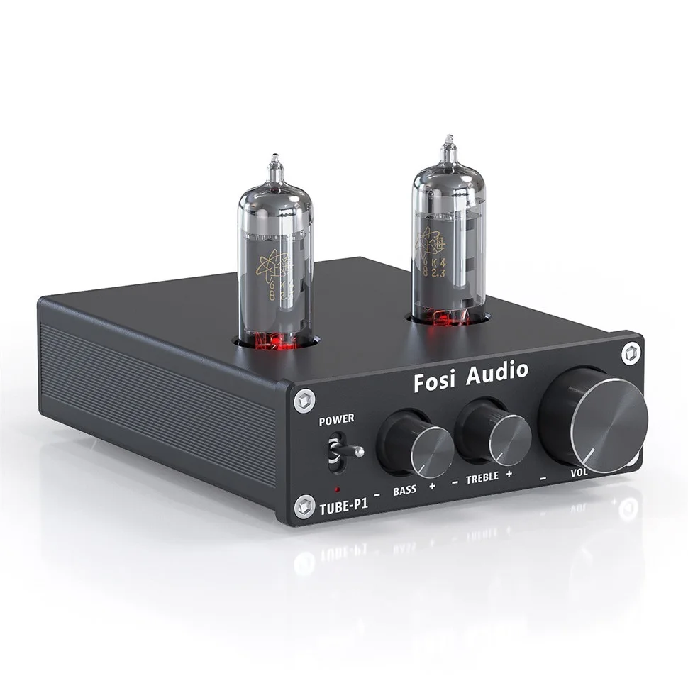 New! Audio P1 Tube Amplifier HiFi Stereo Buffer Preamp 6K4 Valve & Vacuum with Treble & Bass Tone Control For Smart Home