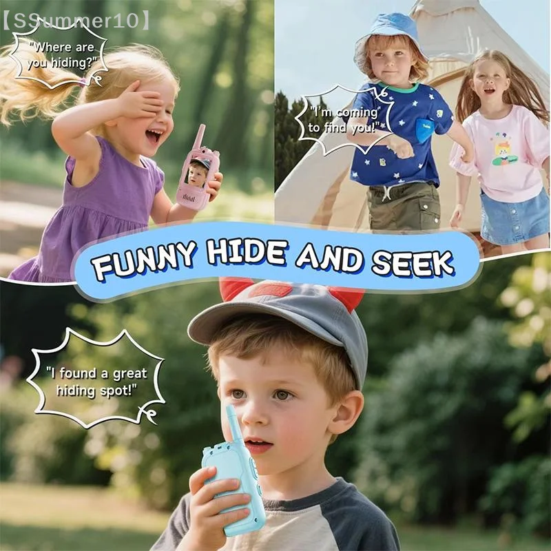 【SSummer10】2 Pack Rechargeable Video Walkie Talkie for Kids - Screen Intercom One-Click Call Child Communication Device【SS】