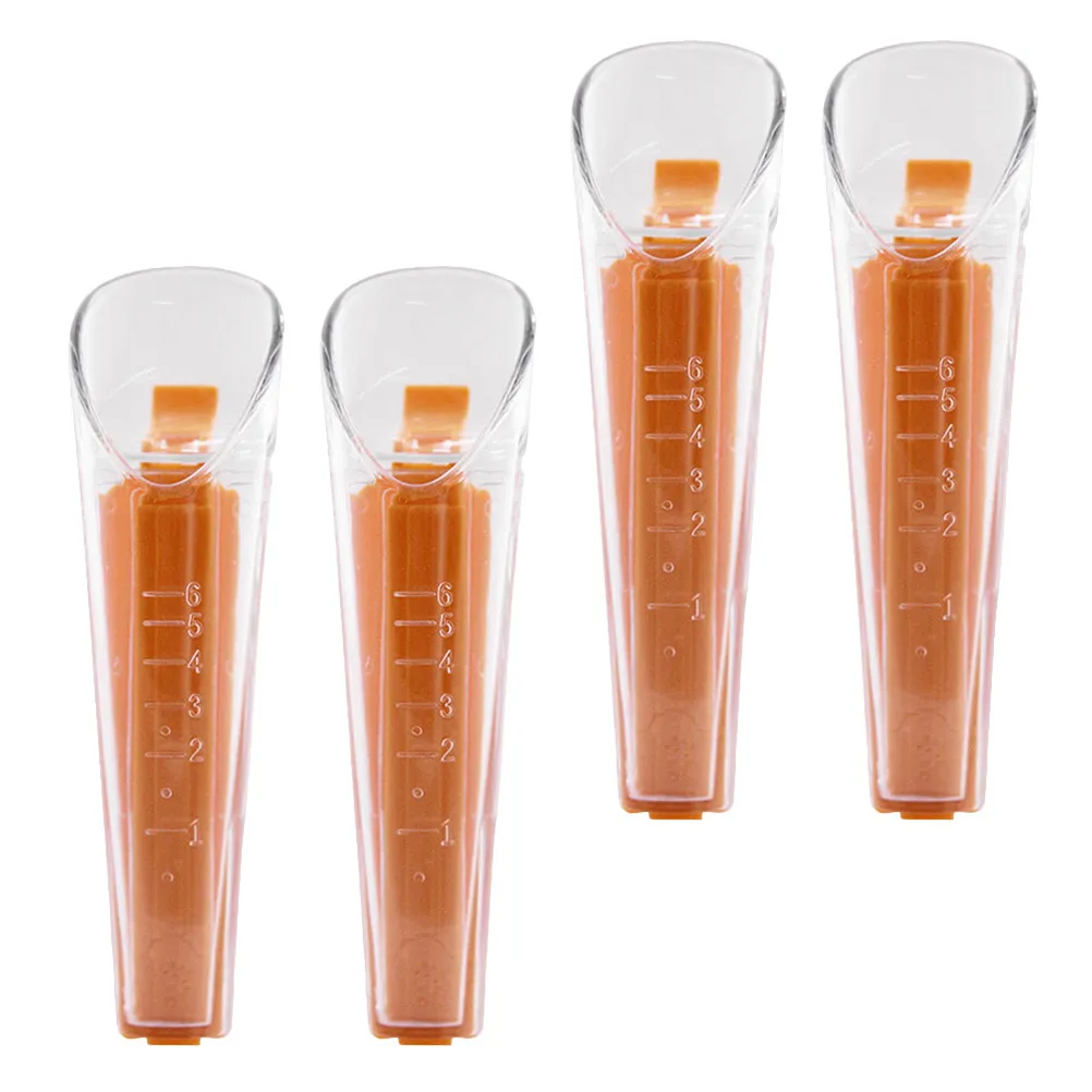 4Sets Yeast Measuring Cup Graduated Baking Tool Ergonomic Design Comfort Grip Accurate 1-6G Scale Reusable Sealing Clip Kitchen