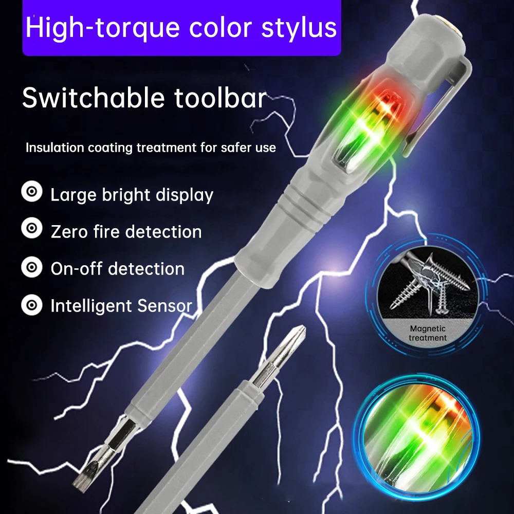 AC24-250V śrubokręt z podwójną głowicą żarówka neonowa miernik pióro elektryczne izolowany elektryk podświetla kieszonkowe narzędzia pióro testowe