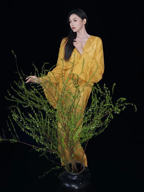 

Yellow Dr Women's Gentle Photoaphy Portrait High-End Sensation Chinese Sle Traditional Costume Stage Performance Clothing