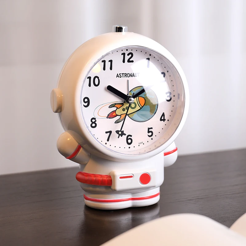 Astronaut Little Alarm Clock Talking Children Boy Alarm Wake up Clock Silent Desktop Students