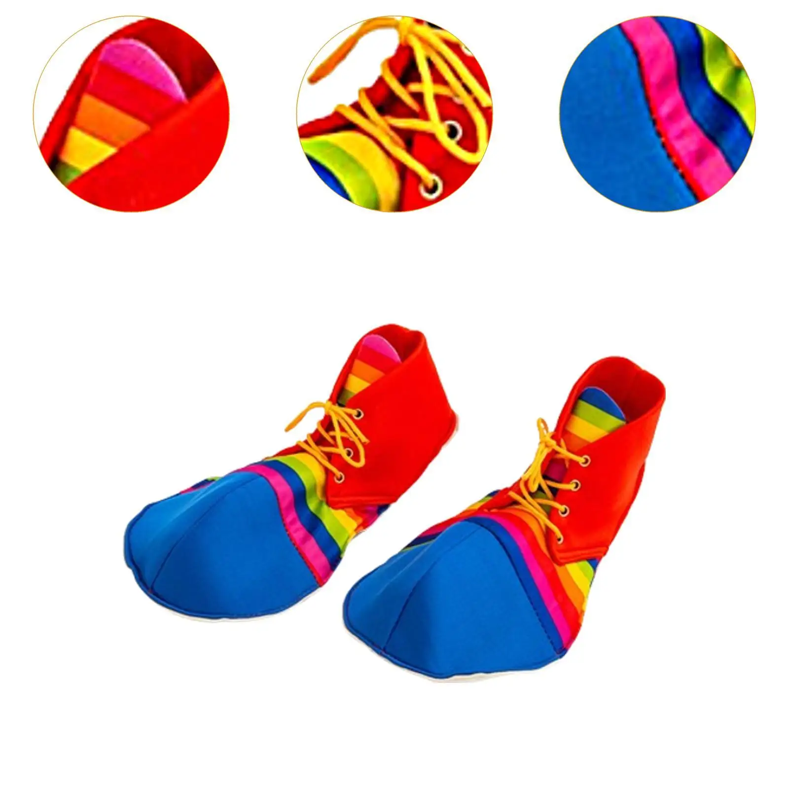 라운드 헤드 광대 신발 여러 가지 빛깔의 줄무늬 댄스 파티 소품 재미 있은 서커스 소품 카니발 할로윈 무대 공연 어린이 남성 여성