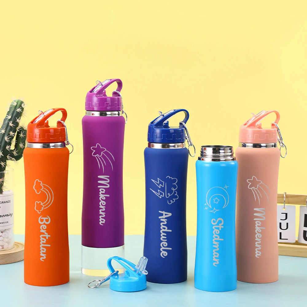 1pc Custom Name Stainless Steel Water Bottle Teacher Gift Stainless Steel with Wide Mouth Food Safe