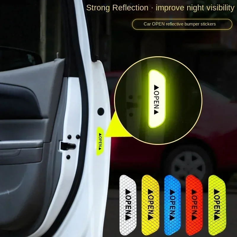 Car Door Reflective Sticker Safety Opening Warning Reflective Tape Car Accessories Interior Exterior Reflector