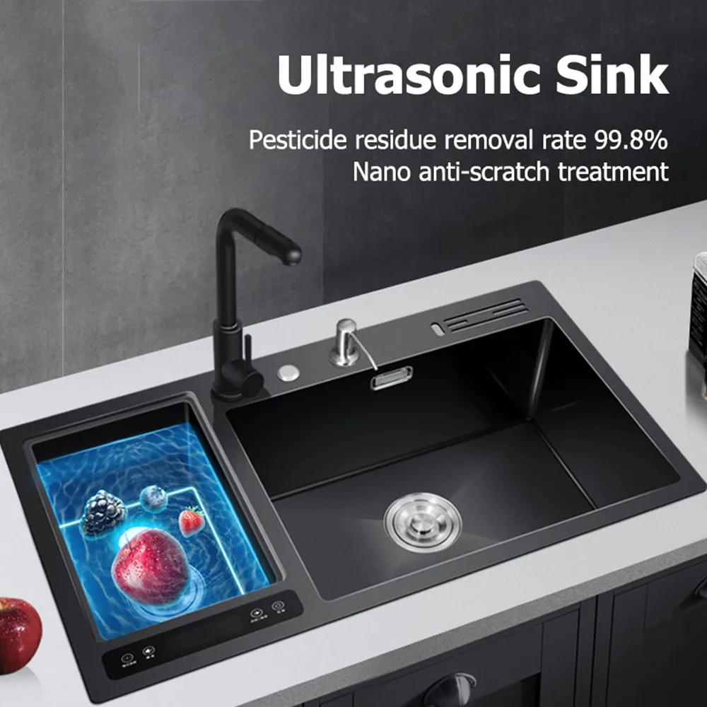 Ultrasonic Intelligent Kitchen Sink Stainless Steel Vegetable Washing Basin Multifunctional Fruit And Vegetable Cleaning Machine