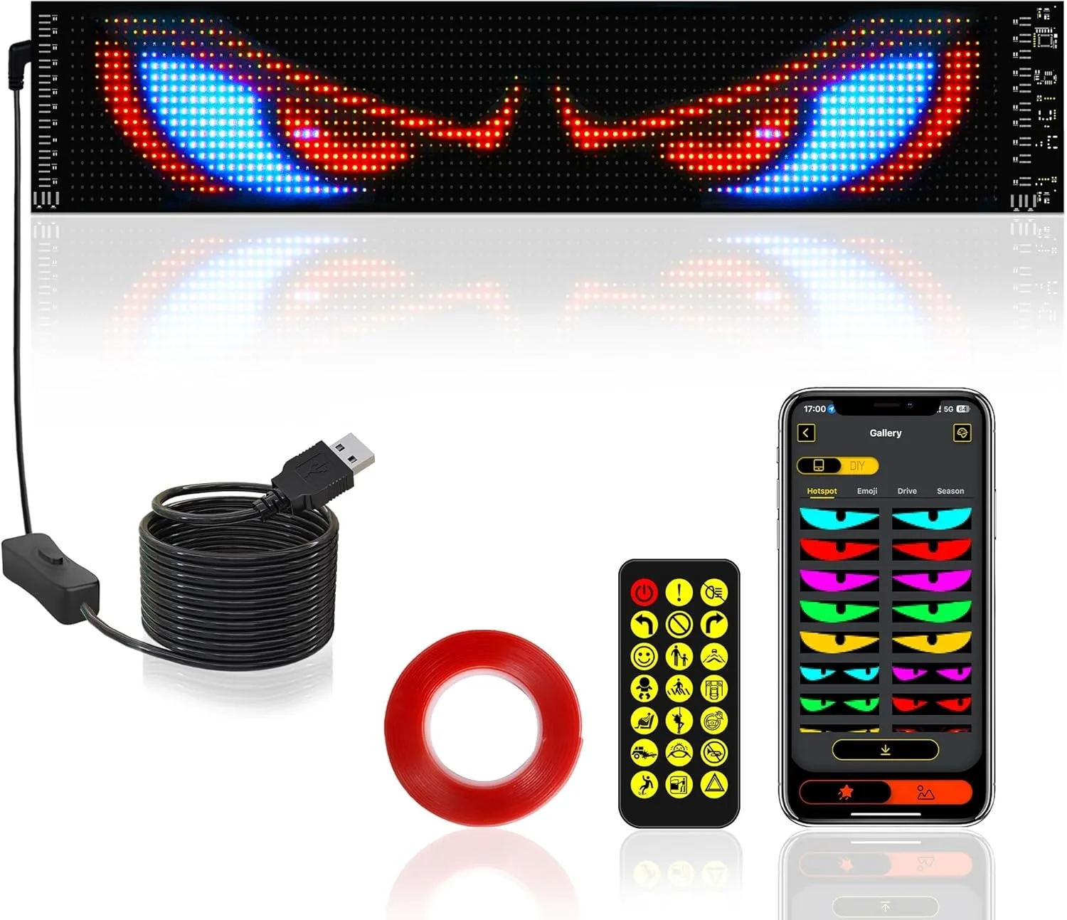 Devil Eyes Car LED Display, 14.7